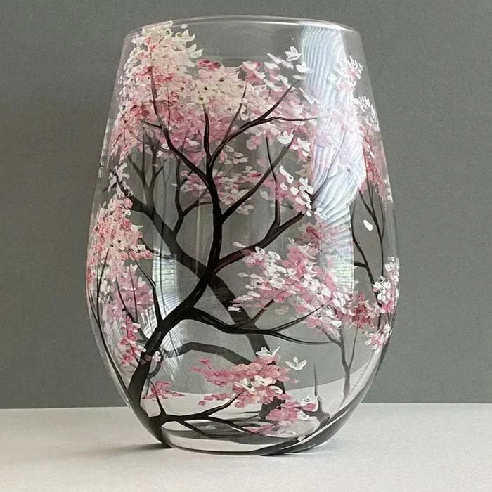 Hand-Painted Four Seasons Wine Glass for Elegant Moments