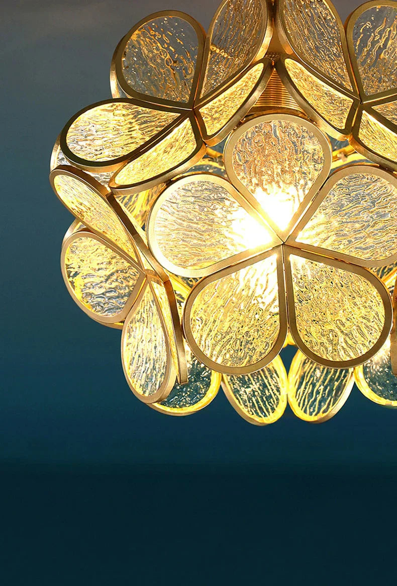 Závěsná skleněná lampa Nordic Flower od Nova Bloom pro obývací pokoje a ložnice