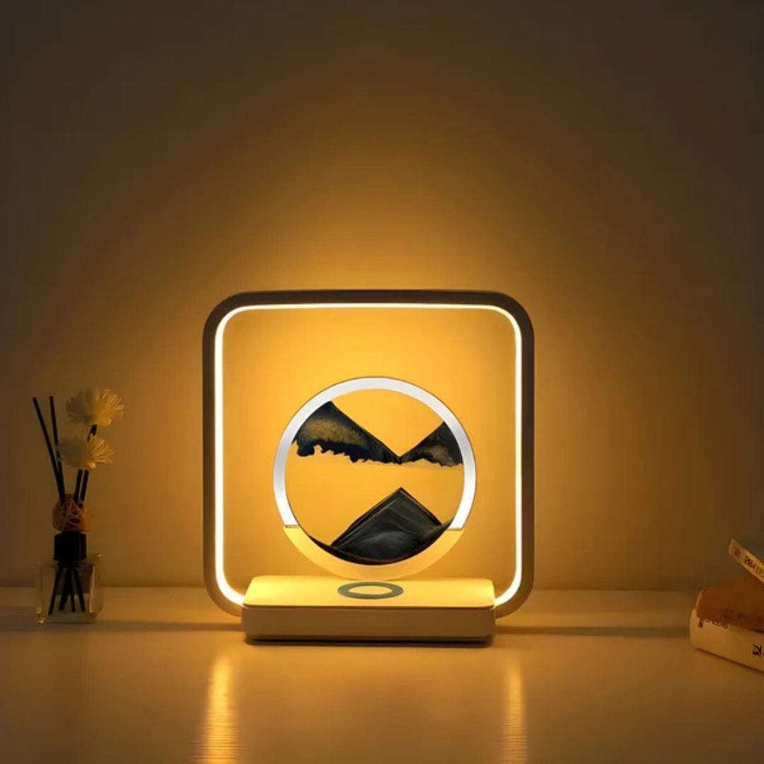Stolní lampa SolaraNova 3D LED s pískovým proudem a útulným ambientním osvětlením