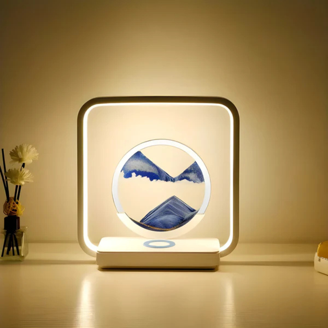 Stolní lampa SolaraNova 3D LED s pískovým proudem a útulným ambientním osvětlením