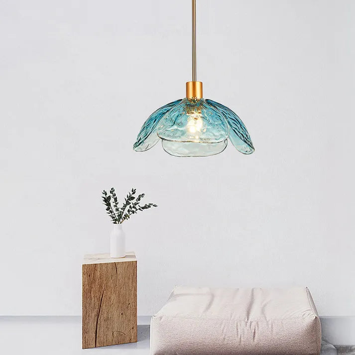 مصباح قلادة زجاجي بتصميم بتلات Nightstand PetalGlow مع توهج محيطي ناعم