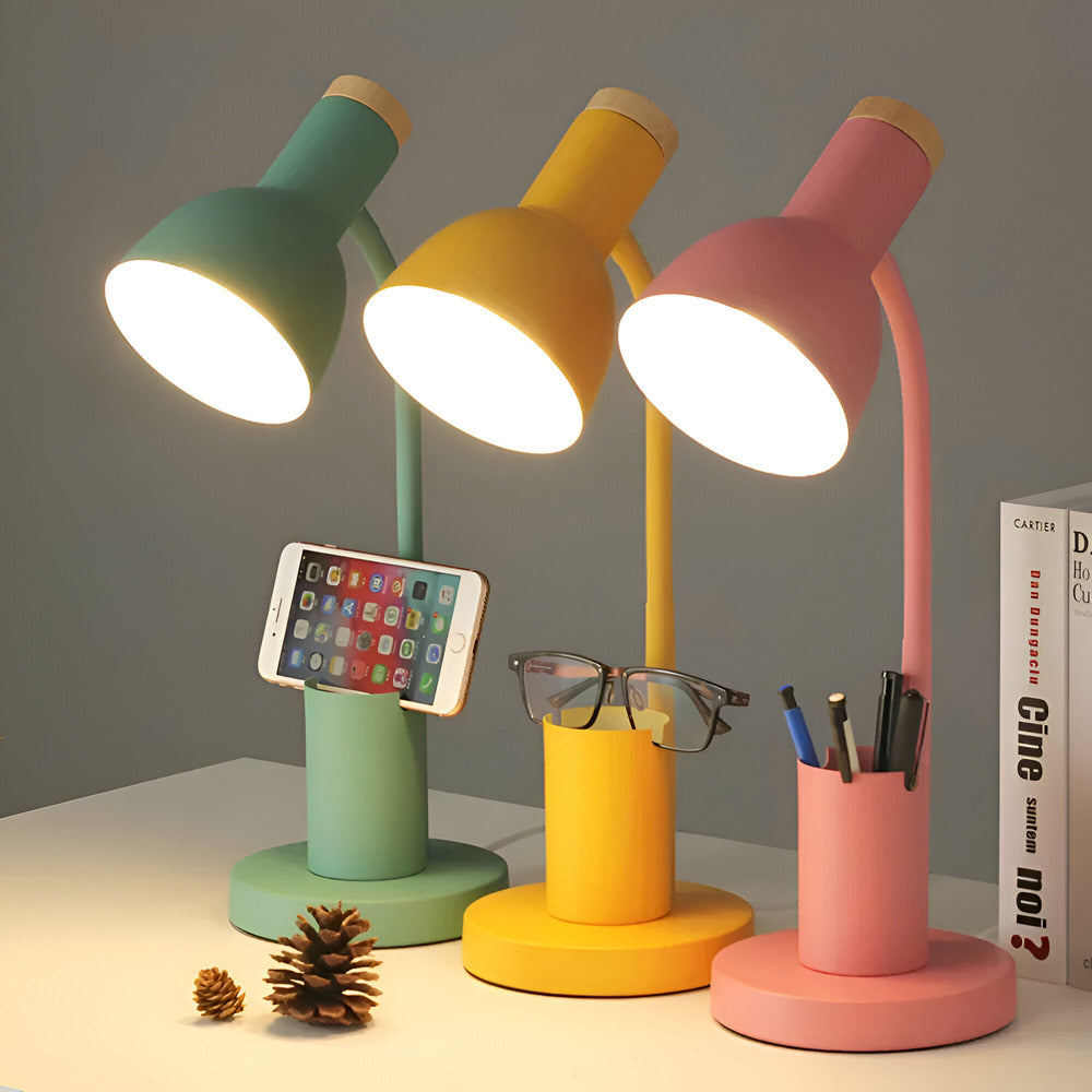 Lámpara de Escritorio LED Contemporánea AstraLuma con Porta Bolígrafo Integrado para Tu Oficina en Casa