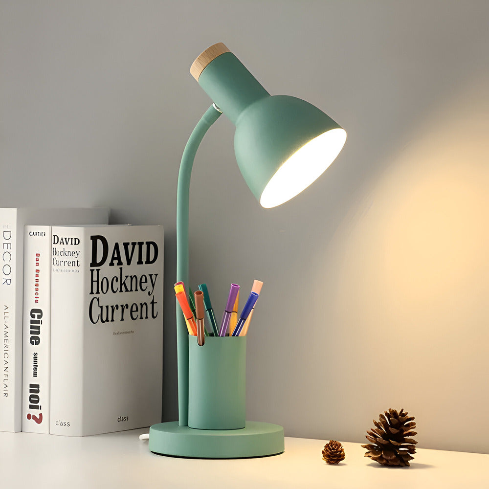 Lámpara de Escritorio LED Contemporánea AstraLuma con Porta Bolígrafo Integrado para Tu Oficina en Casa