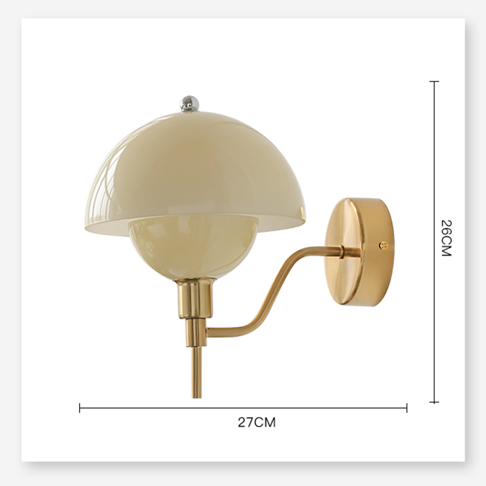 Nástěnné světlo Aurelia Cream Mushroom do chodby s teplým zářivým efektem z elegantního ambientního osvětlení