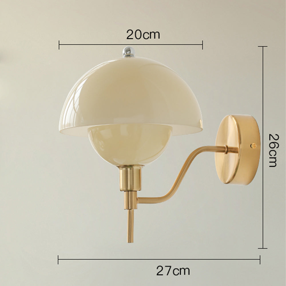 Nástěnné světlo Aurelia Cream Mushroom do chodby s teplým zářivým efektem z elegantního ambientního osvětlení