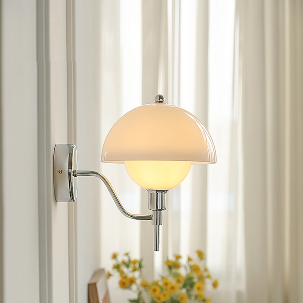 Nástěnné světlo Aurelia Cream Mushroom do chodby s teplým zářivým efektem z elegantního ambientního osvětlení