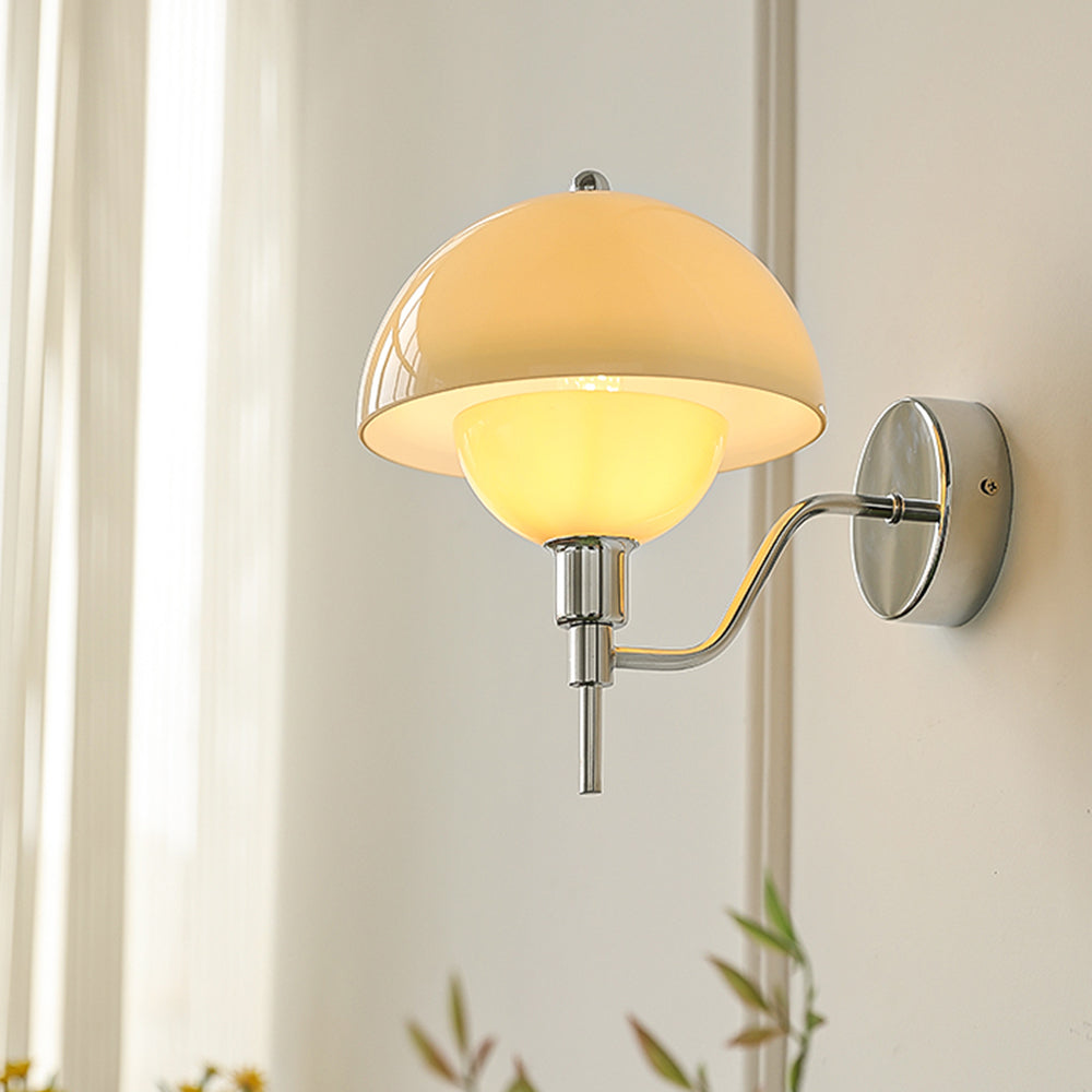 Nástěnné světlo Aurelia Cream Mushroom do chodby s teplým zářivým efektem z elegantního ambientního osvětlení