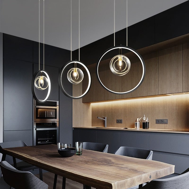 Circlara Glass Ring Pendant Light For Living Spaces Round Ceiling Lamp