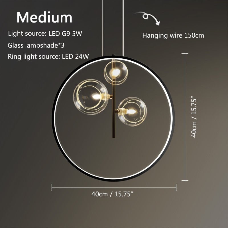 Circlara Glass Ring Pendant Light For Living Spaces Round Ceiling Lamp