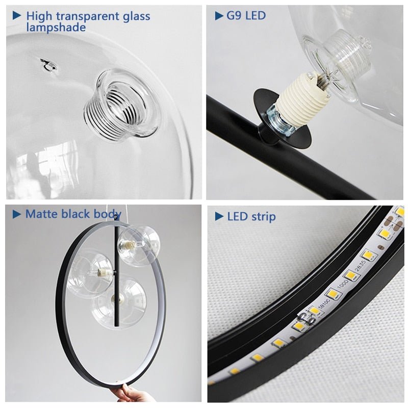 Circlara Glass Ring Pendant Light For Living Spaces Round Ceiling Lamp