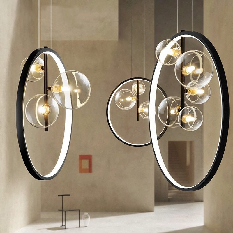 Circlara Glass Ring Pendant Light For Living Spaces Round Ceiling Lamp