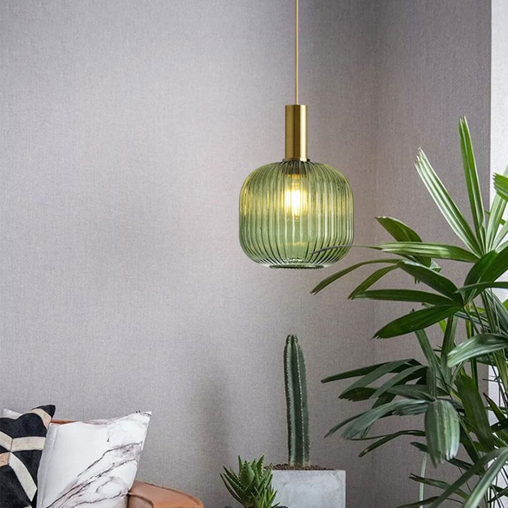 Nordic Style Ceiling Lighting: Nystral Fluted Glass Pendant Lights For Nordic Homes