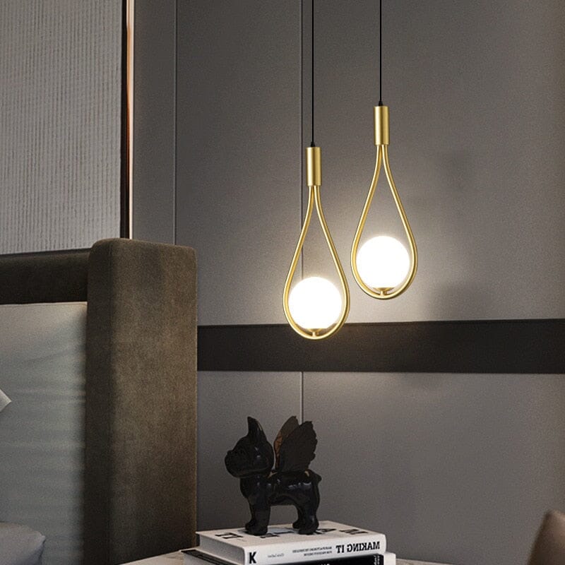 Závěsné svítidlo AuroraDrop Satin Iron v kombinaci s elegantním moderním držákem pro stylové interiéry