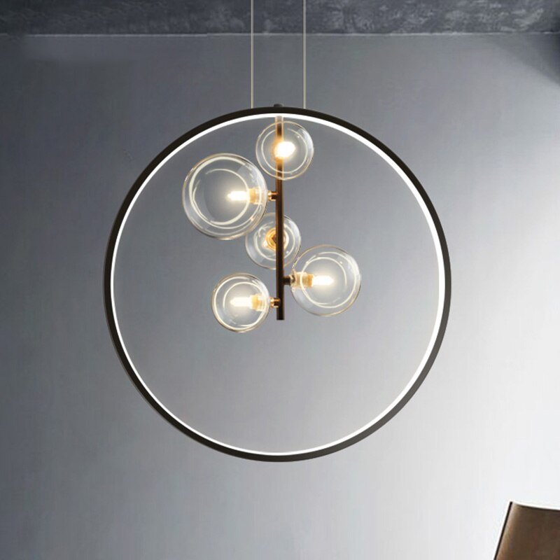 Circlara Glass Ring Pendant Light For Living Spaces Round Ceiling Lamp