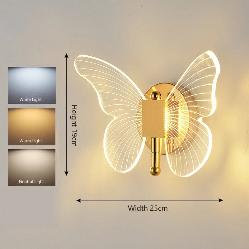 مصباح حائط LED لومي وينجز فراشة مع تركيب سهل لإضاءة داخلية أنيقة