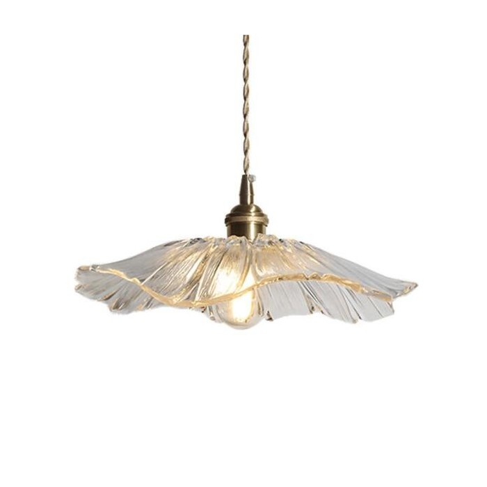 Lámpara Colgante de Vidrio AuroraPetal con Luz Cálida Suave para Dormitorio Estilo Vintage