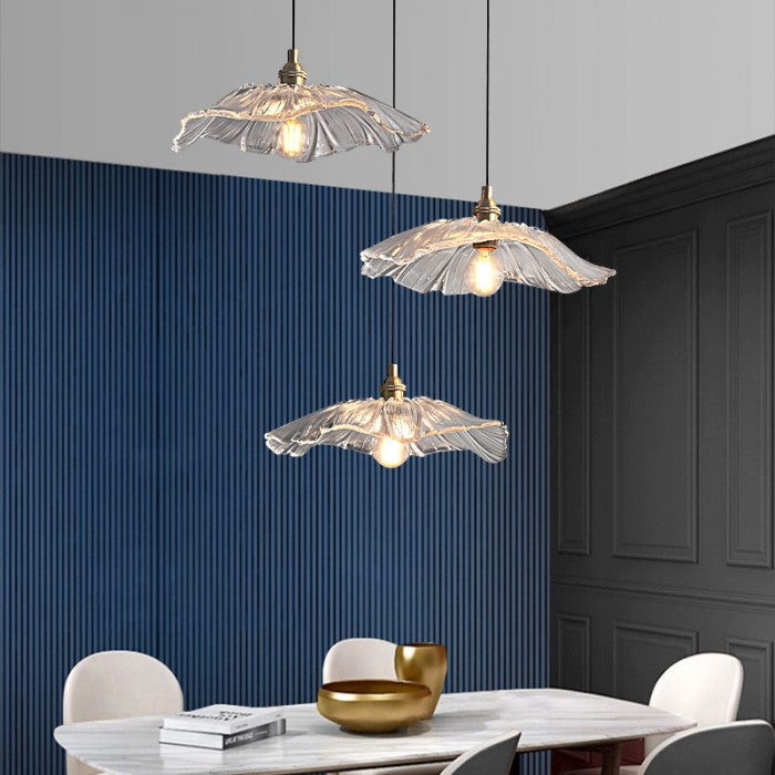 Lámpara Colgante de Vidrio AuroraPetal con Luz Cálida Suave para Dormitorio Estilo Vintage