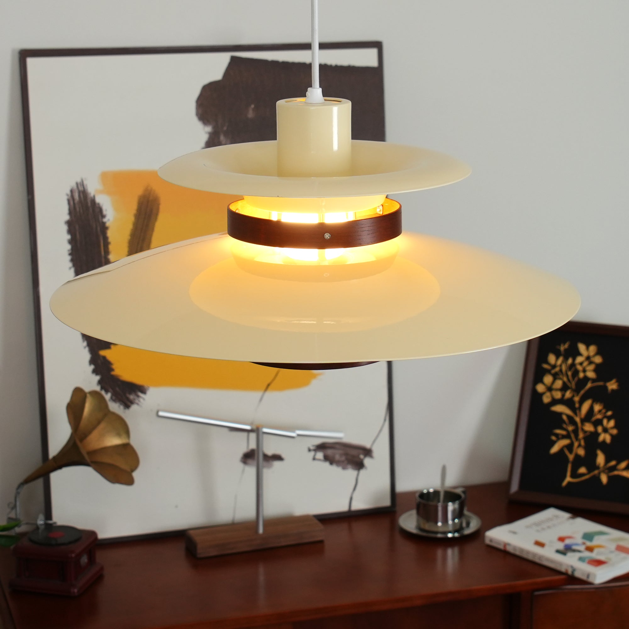 Asteri LED függeszték fém és fa kivitelű mennyezeti lámpa