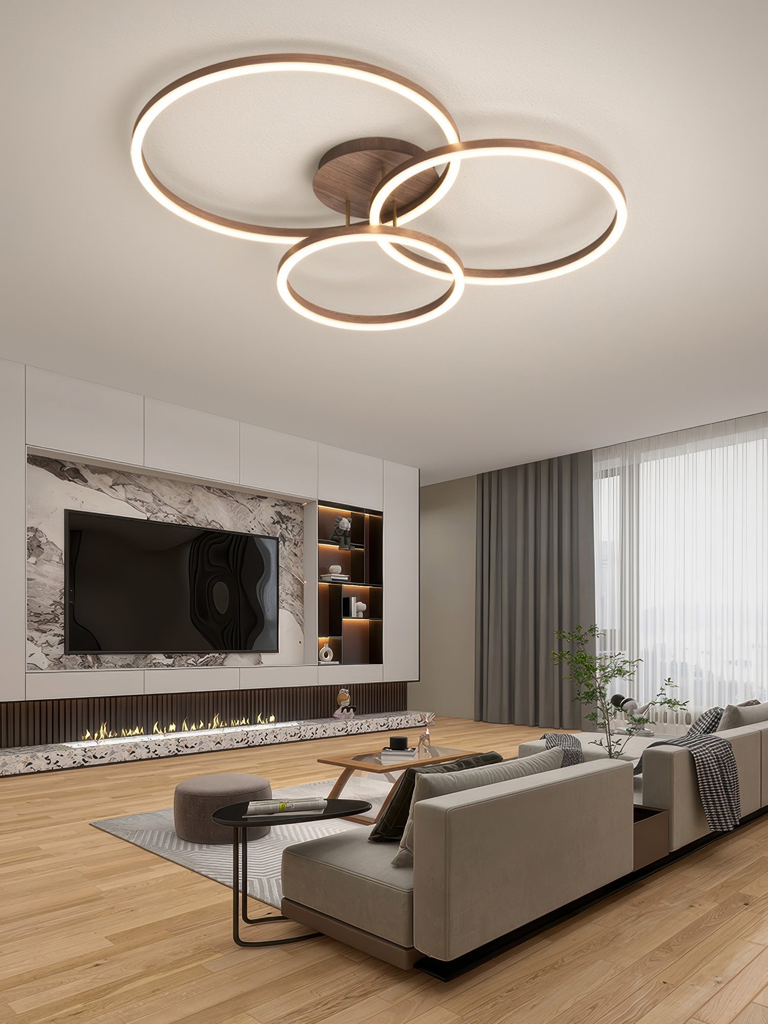 Geometric LED Flush Mount Ceiling Light From Asteron For Modern Homes