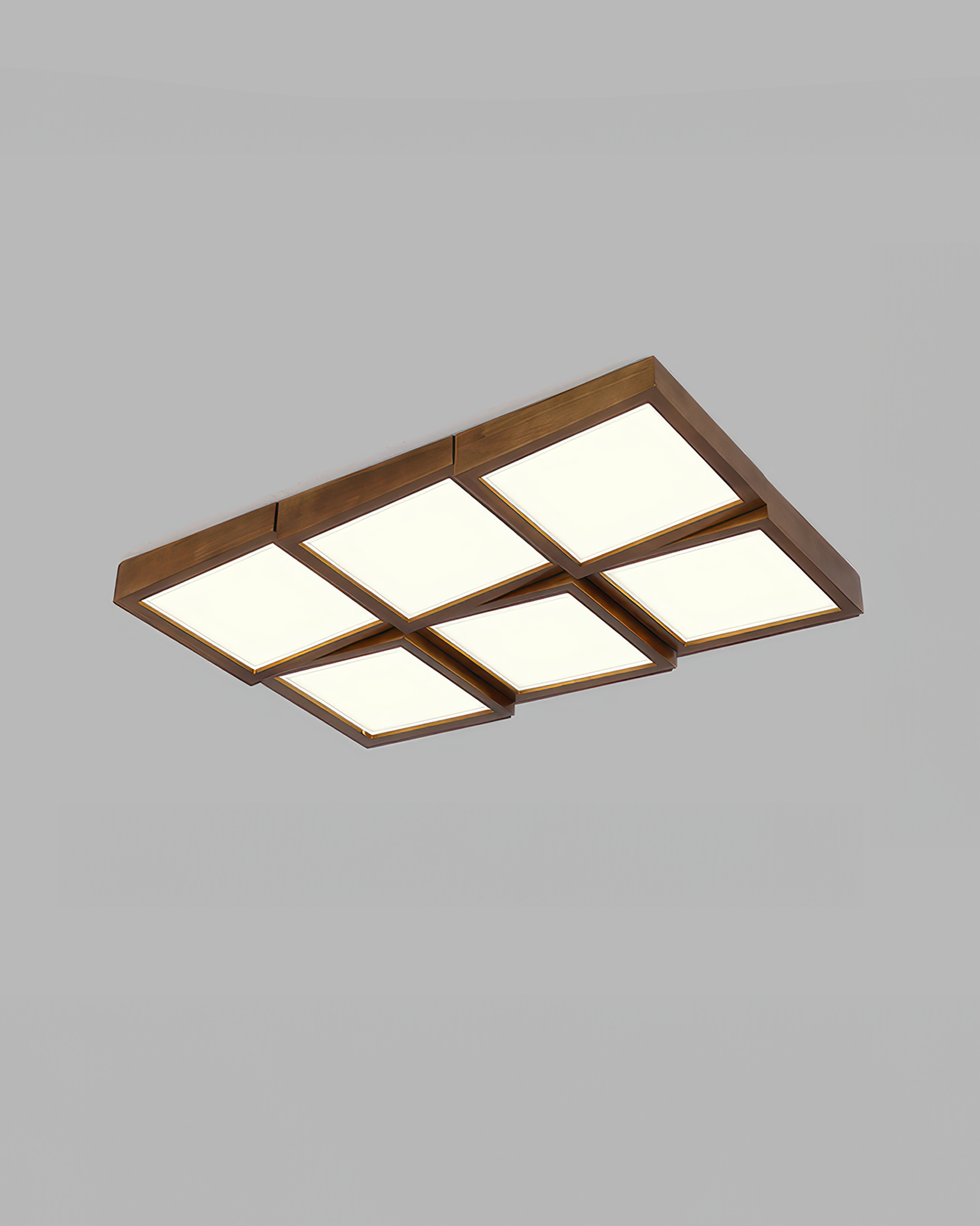 Stropní LED svítidlo Aurea Walnut s tělem z přírodního dřeva