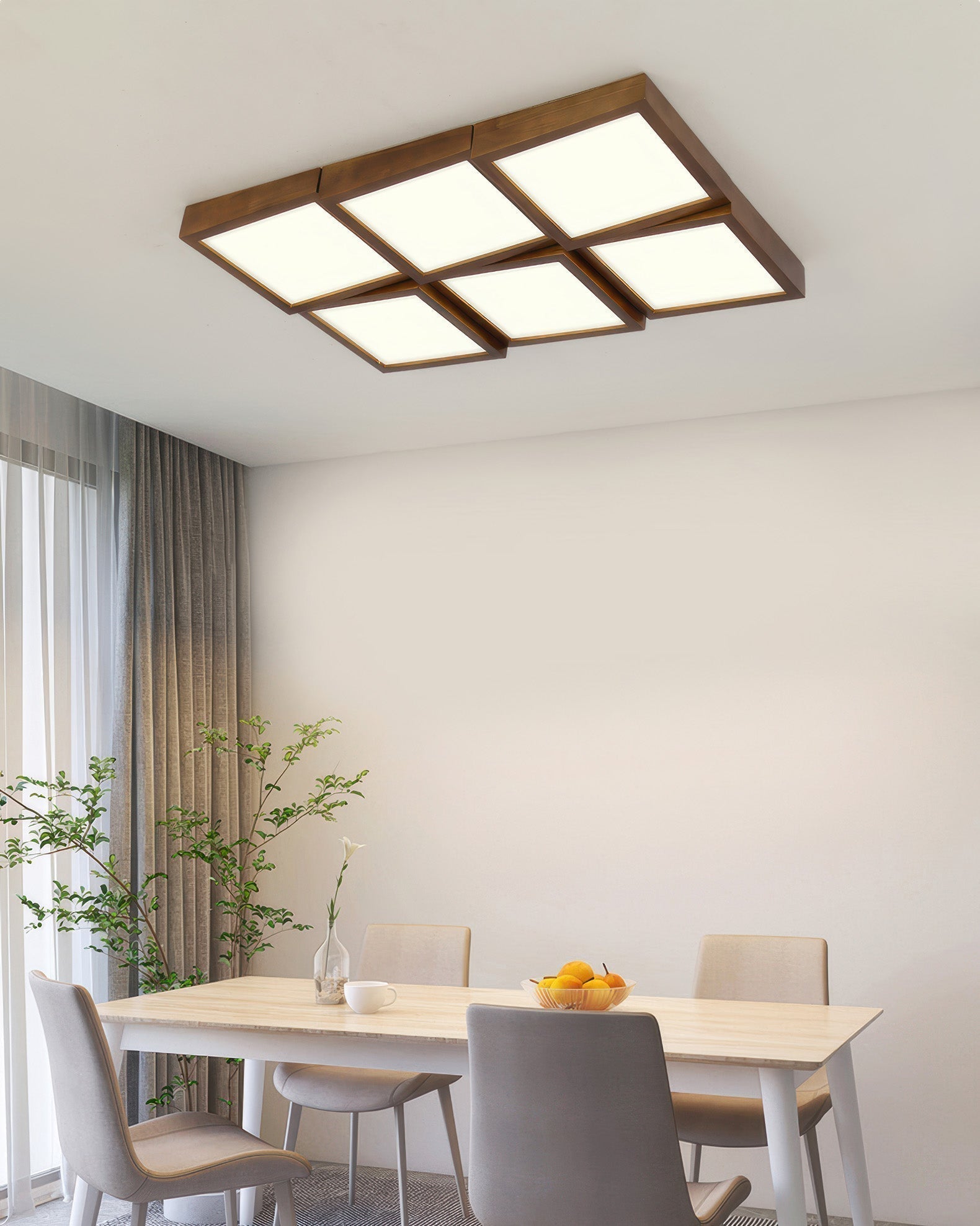 Stropní LED svítidlo Aurea Walnut s tělem z přírodního dřeva