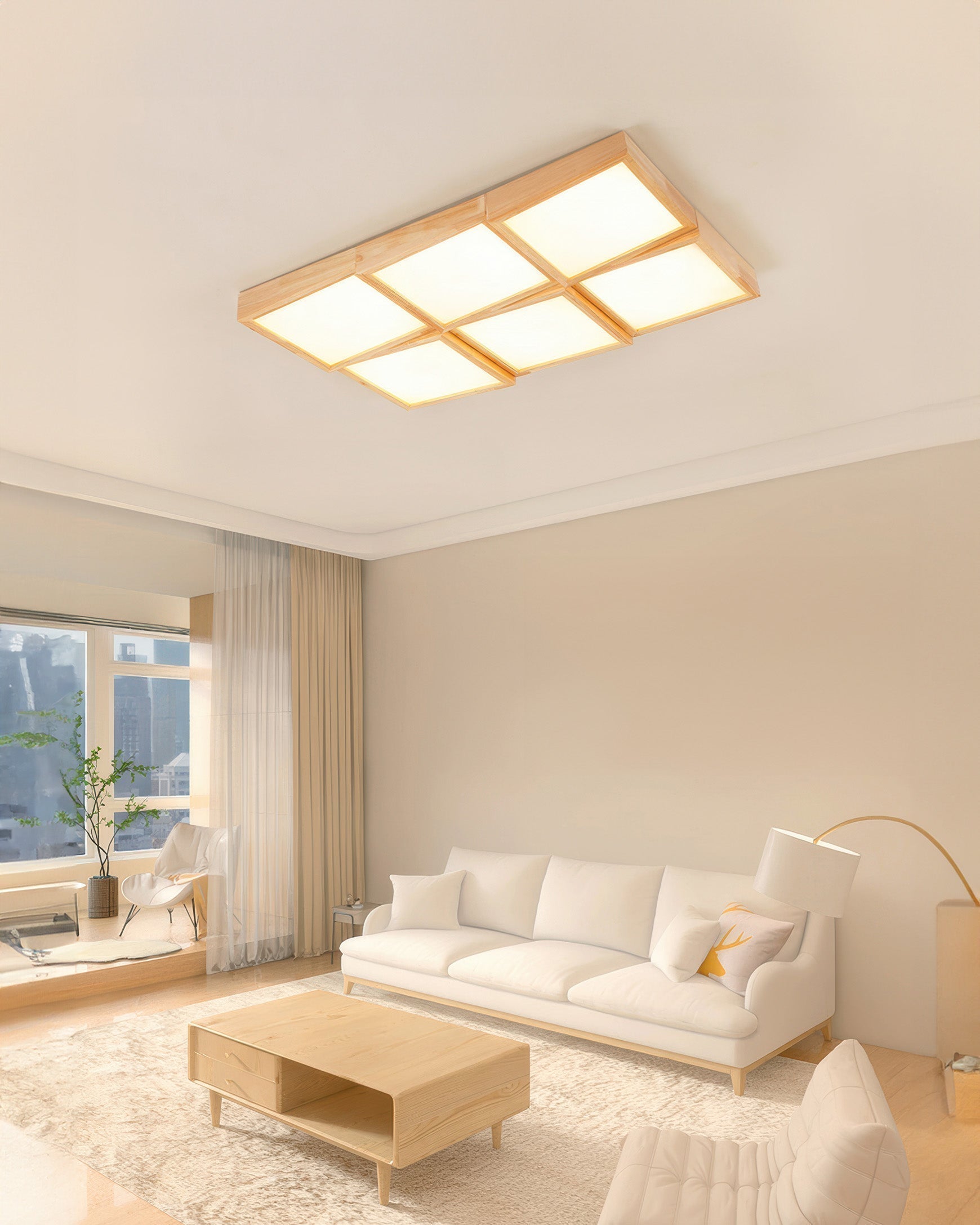 Stropní LED svítidlo Aurea Walnut s tělem z přírodního dřeva