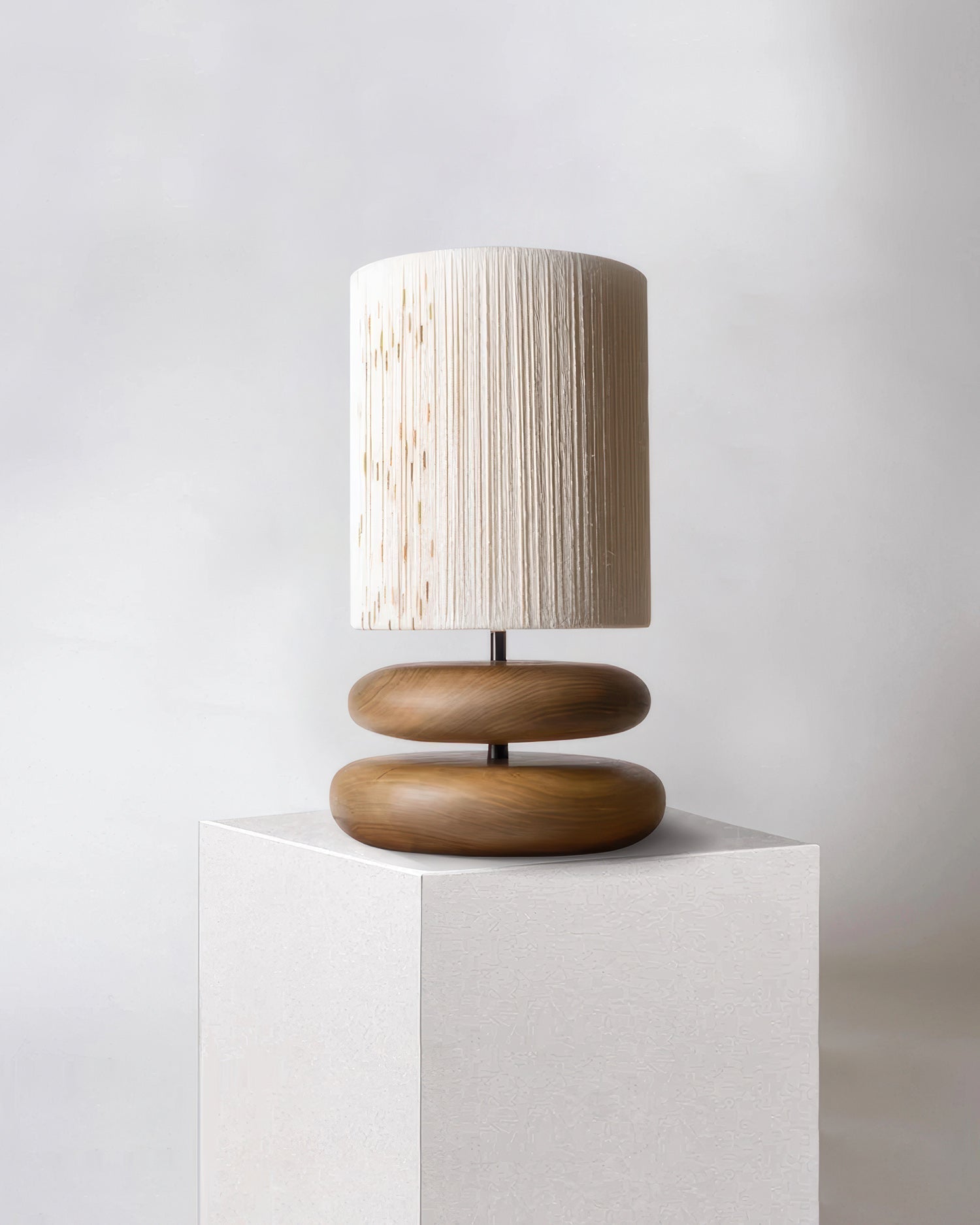 SylvaLume Tranquil Wood Table Lamp With Minimalist Wood Base And LED Compatible