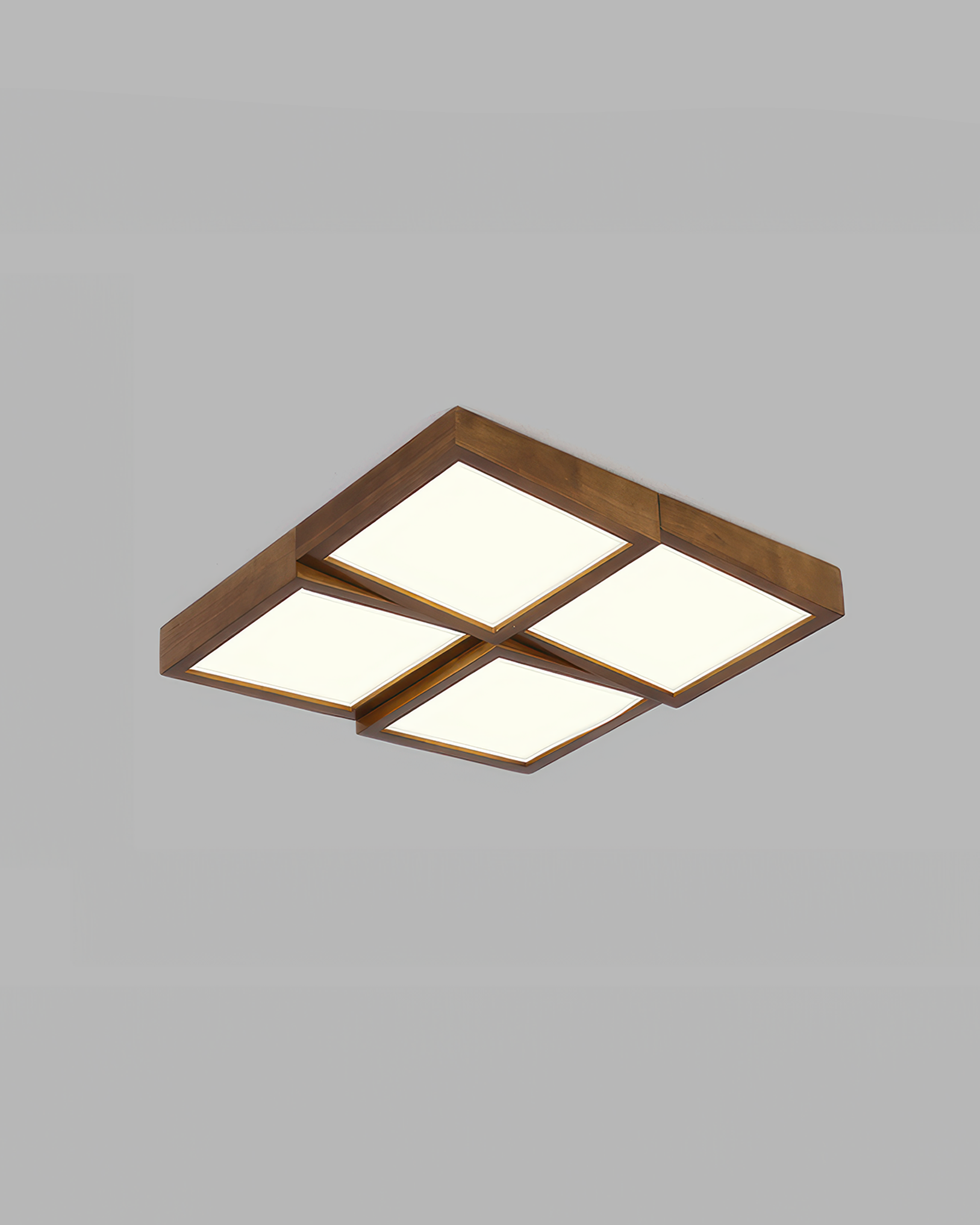 Aurea Walnut LED Ceiling Light With Natural Log Body