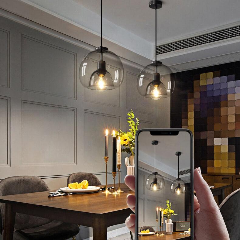 Contemporary Glass Ceiling Light By Artis, Hand-Blown Pendant Fixture