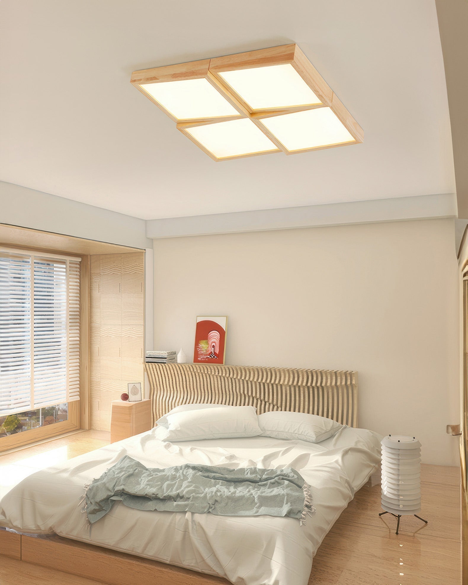 Stropní LED svítidlo Aurea Walnut s tělem z přírodního dřeva