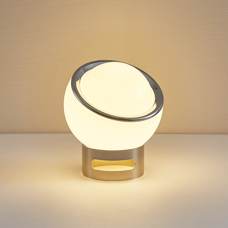 Lyra Opal Glass Table Lamp With Soft Glow Shade In Bauhaus Style Finish