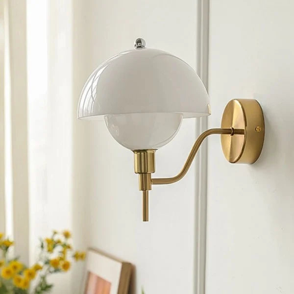Nástěnné světlo Aurelia Cream Mushroom do chodby s teplým zářivým efektem z elegantního ambientního osvětlení
