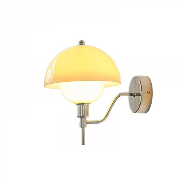Nástěnné světlo Aurelia Cream Mushroom do chodby s teplým zářivým efektem z elegantního ambientního osvětlení