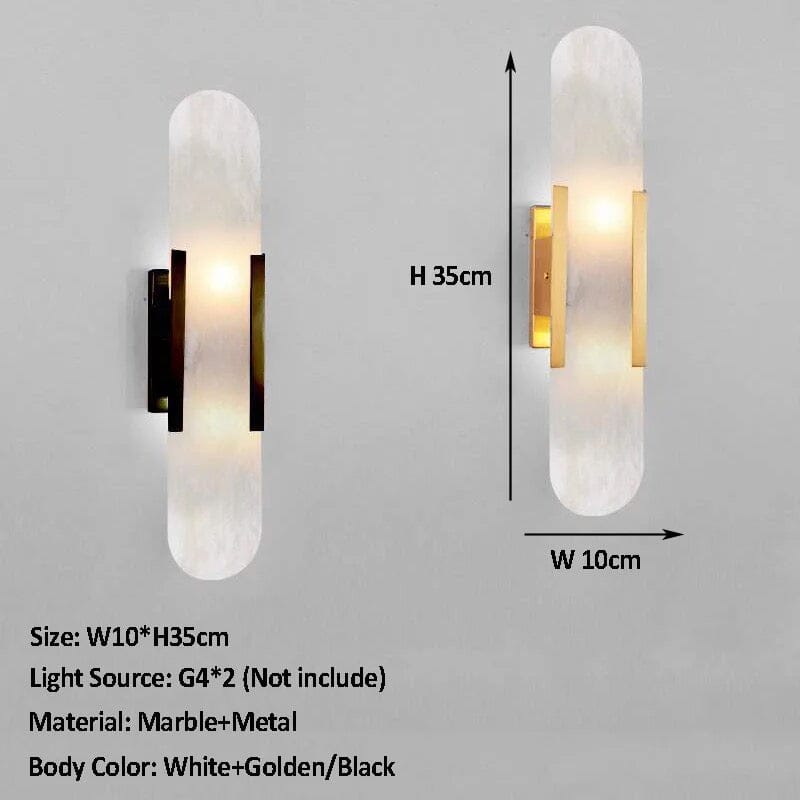 Nástěnná lampa Aurelia z mramoru, ručně vyráběné osvětlení v římském stylu, edice kolekce
