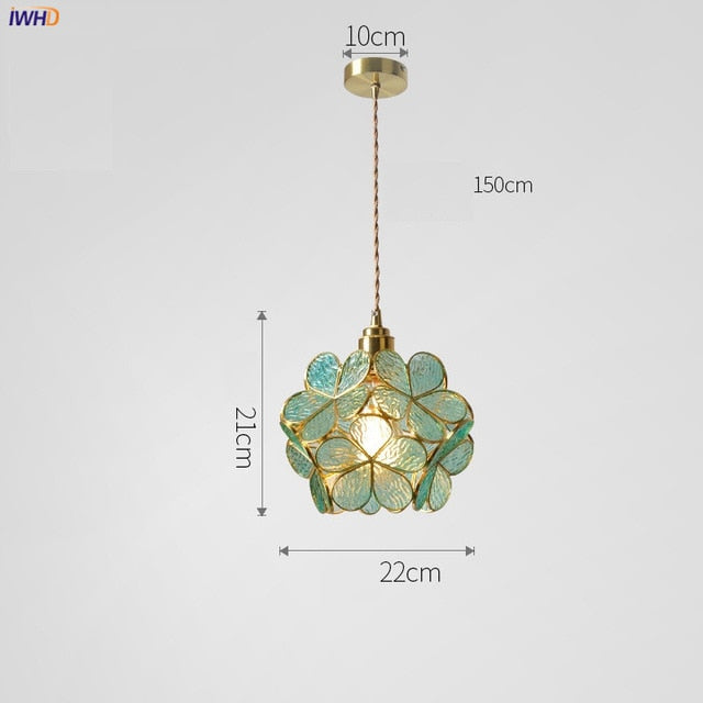 Závěsná skleněná lampa Nordic Flower od Nova Bloom pro obývací pokoje a ložnice