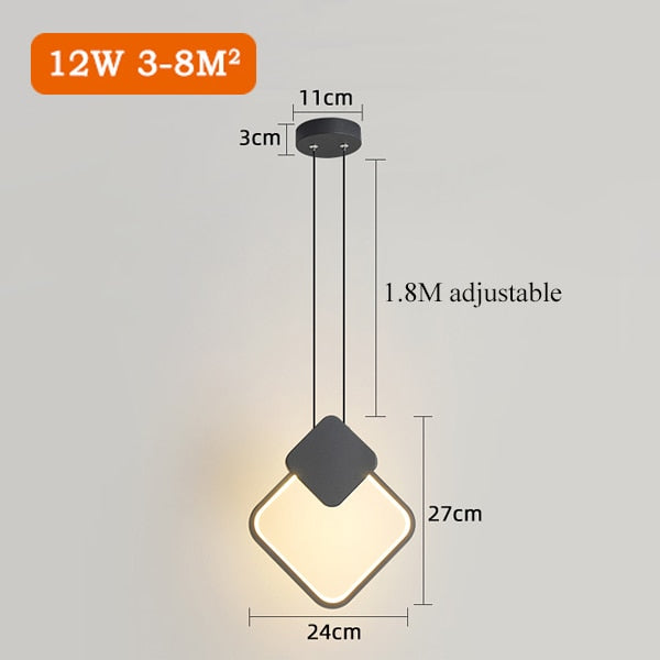 Lámpara colgante de hierro LyraVale para cocina, luminaria de techo moderna y minimalista