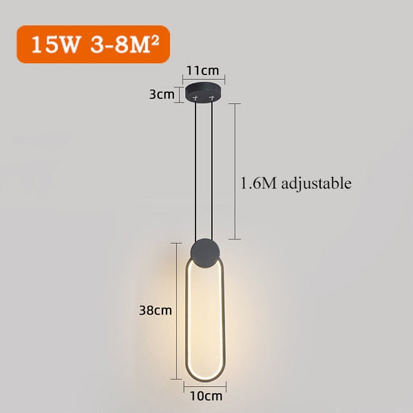 Lámpara colgante de hierro LyraVale para cocina, luminaria de techo moderna y minimalista