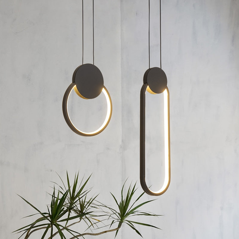 Lámpara colgante de hierro LyraVale para cocina, luminaria de techo moderna y minimalista