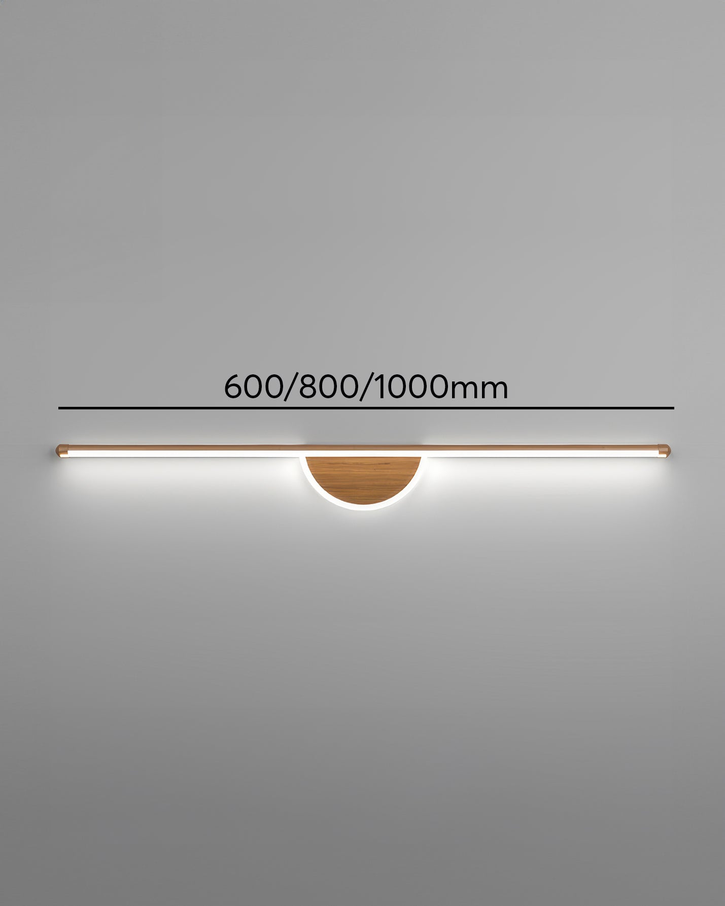 Iluminación ambiental para fondo de TV con lámpara de pared de madera Sylva Arc y resplandor suave de tubo