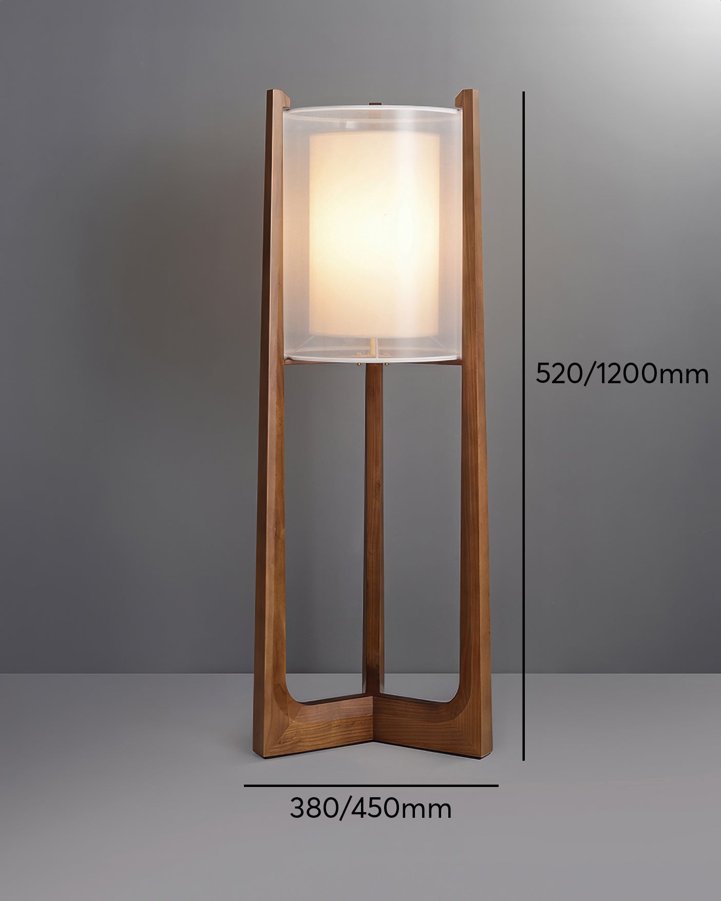 Lyra Grove tűszálas szövet és minimalista zen világítású hamu fa állólámpa