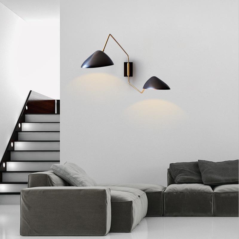 Arverne Lighting Marcellin Two-Arm Duckbill Wall Lamp With Swing Arms