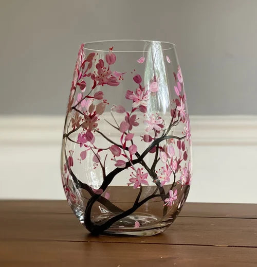 Hand-Painted Four Seasons Wine Glass for Elegant Moments