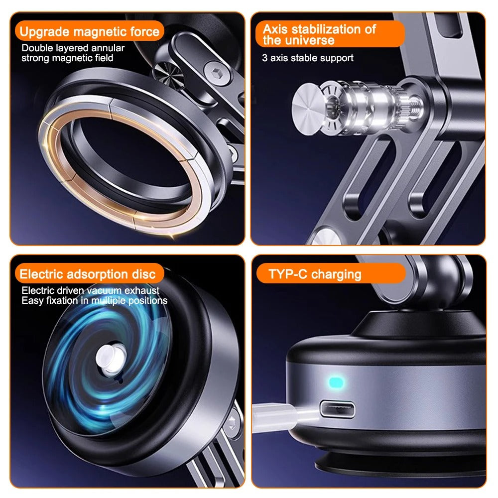 AeroGrip 360-Grad Magnetische Handyhalterung fürs Auto mit Vakuumbasis