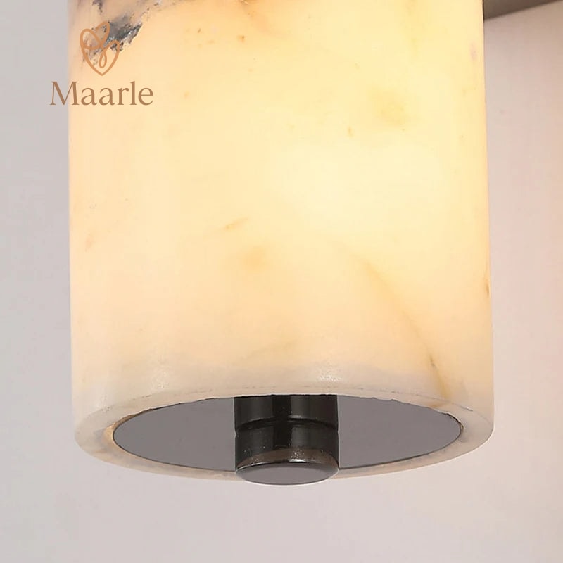 Marvello | מנורת קיר גלילית משיש טבעי לחדר שינה ומדרגות