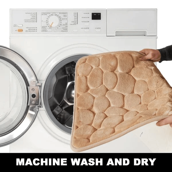 Nedvszívó, macskakő mintás fürdőszobai szőnyeg csúszásgátlóval