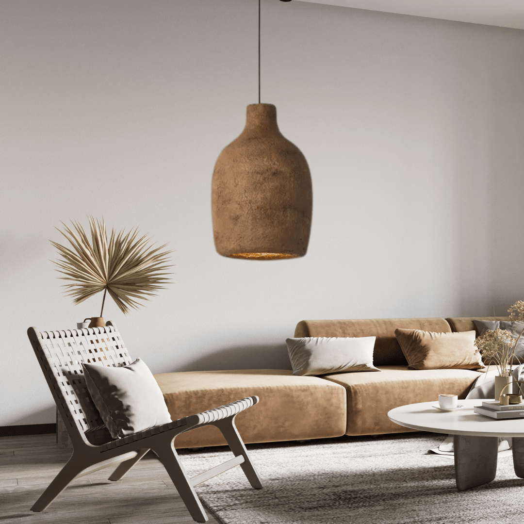 Timeless Decor presenta lámpara colgante de cemento Aurek con cable ajustable en estilo Wabi-Sabi