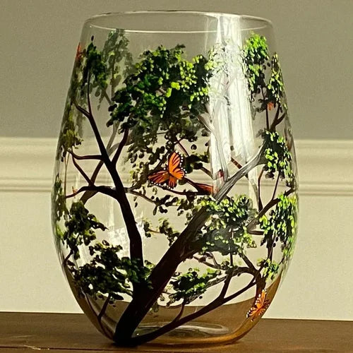 Hand-Painted Four Seasons Wine Glass for Elegant Moments