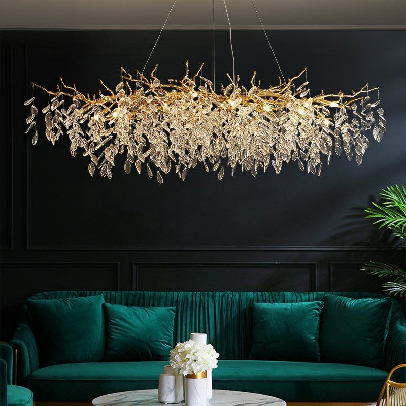 French Style Crystal Branch Chandelier For Modern Homes, Elegant Living And Entry Lighting