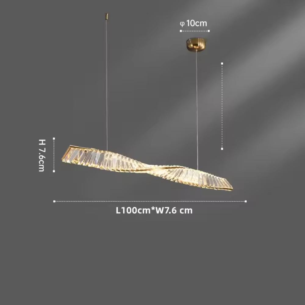 Crystal Spiral LED Dining Pendant Light From Aureon For Kitchens And Kitchen Islands