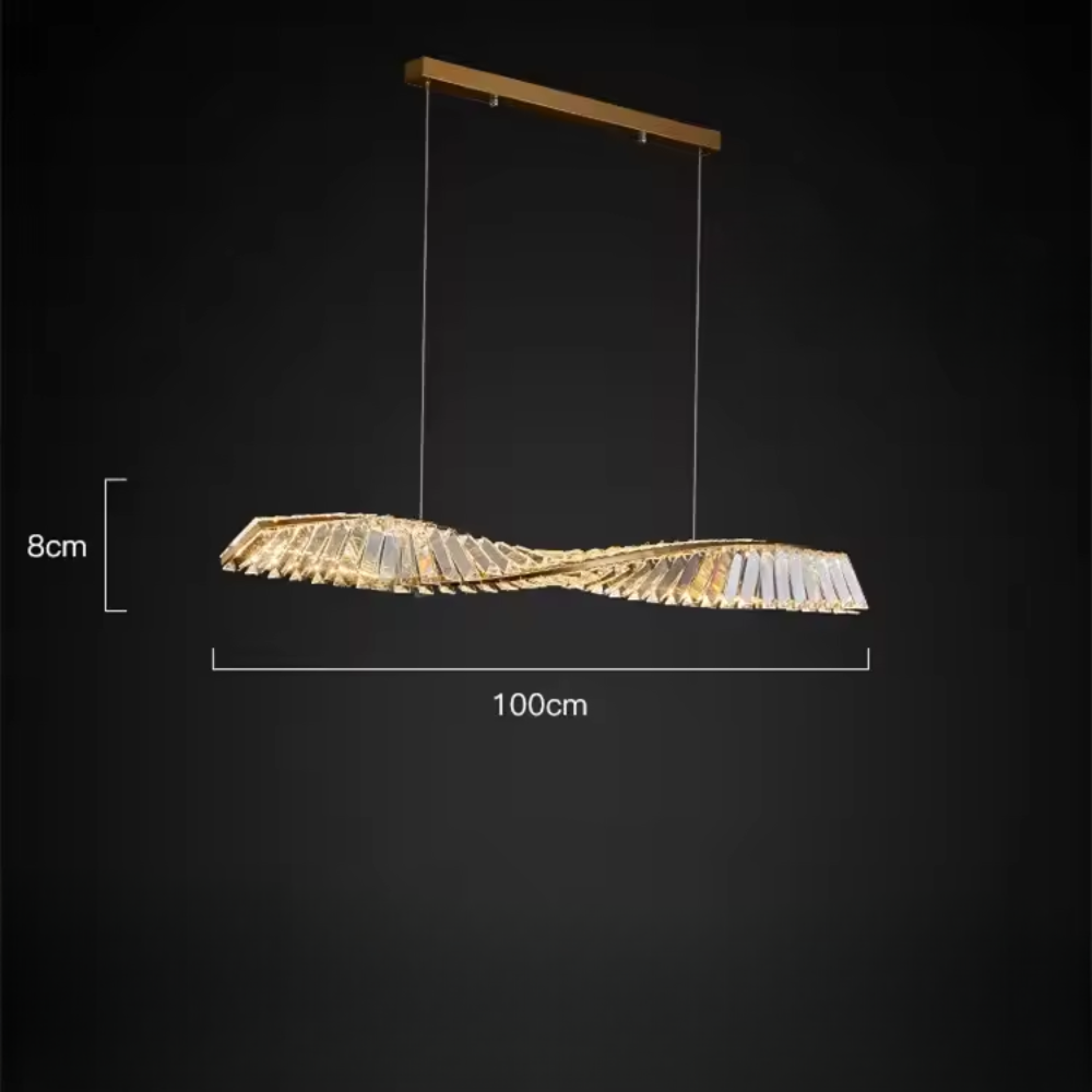 Crystal Spiral LED Dining Pendant Light From Aureon For Kitchens And Kitchen Islands